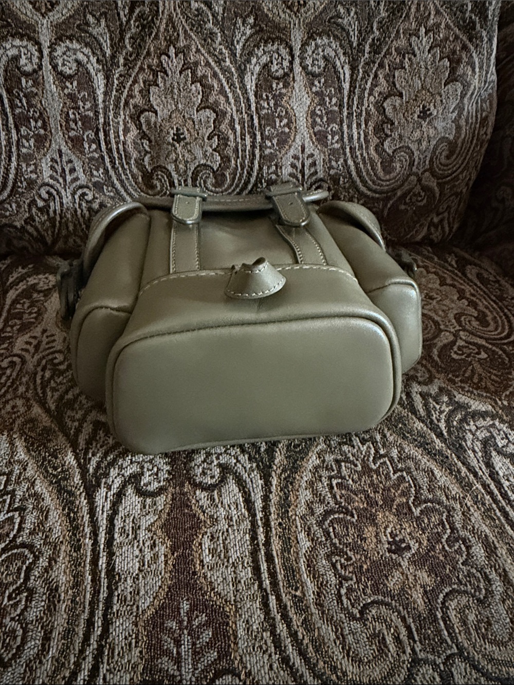Coach Olive Green Leather Messenger Crossbody Bag - Picture 3 of 11